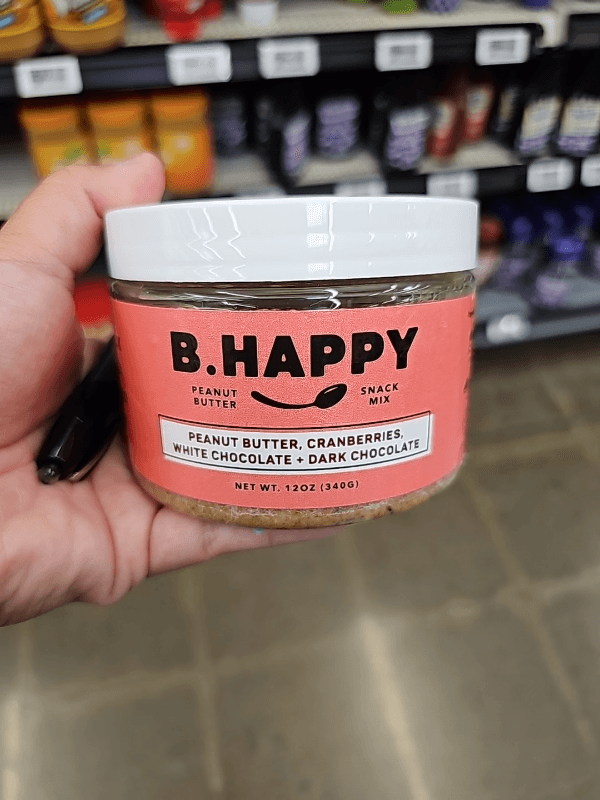 B. Happy Peanut Butter, Cranberries, White Chocolate + Dark Chocolate