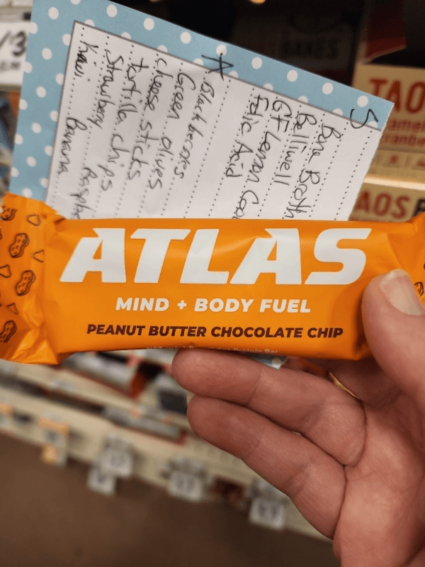 Atlas Mind + Body Fuel Peanut Butter Chocolate Chip Protein Bar