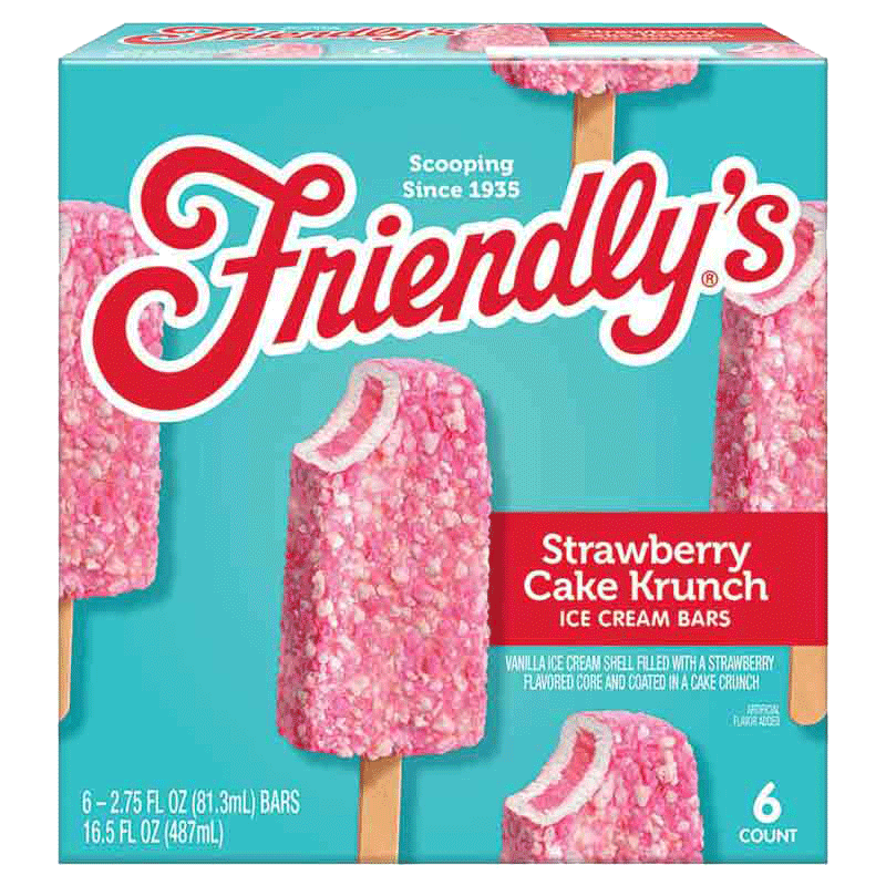Friendly'S Strawberry Cake Krunch Ice Cream Bars