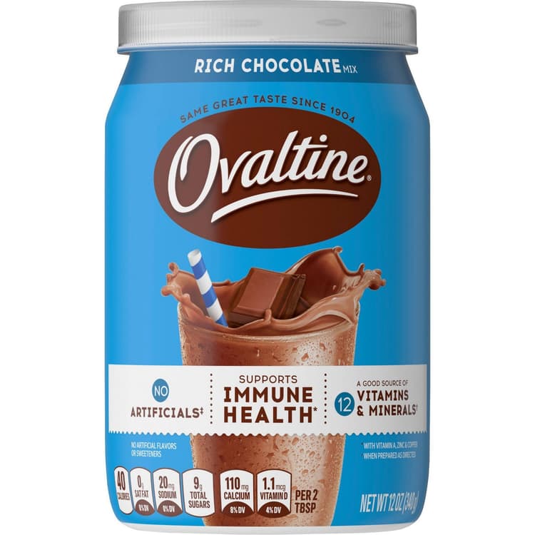 Ovaltine Rich Chocolate Drink Mix Powdered Drink Mix For Hot And Cold Milk