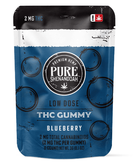 Pure Shenandoah Low Dose Thc Gummy Blueberry