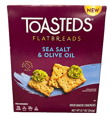 Toasteds Flatbreads Sea Salt & Olive Oil Oven Baked Crackers