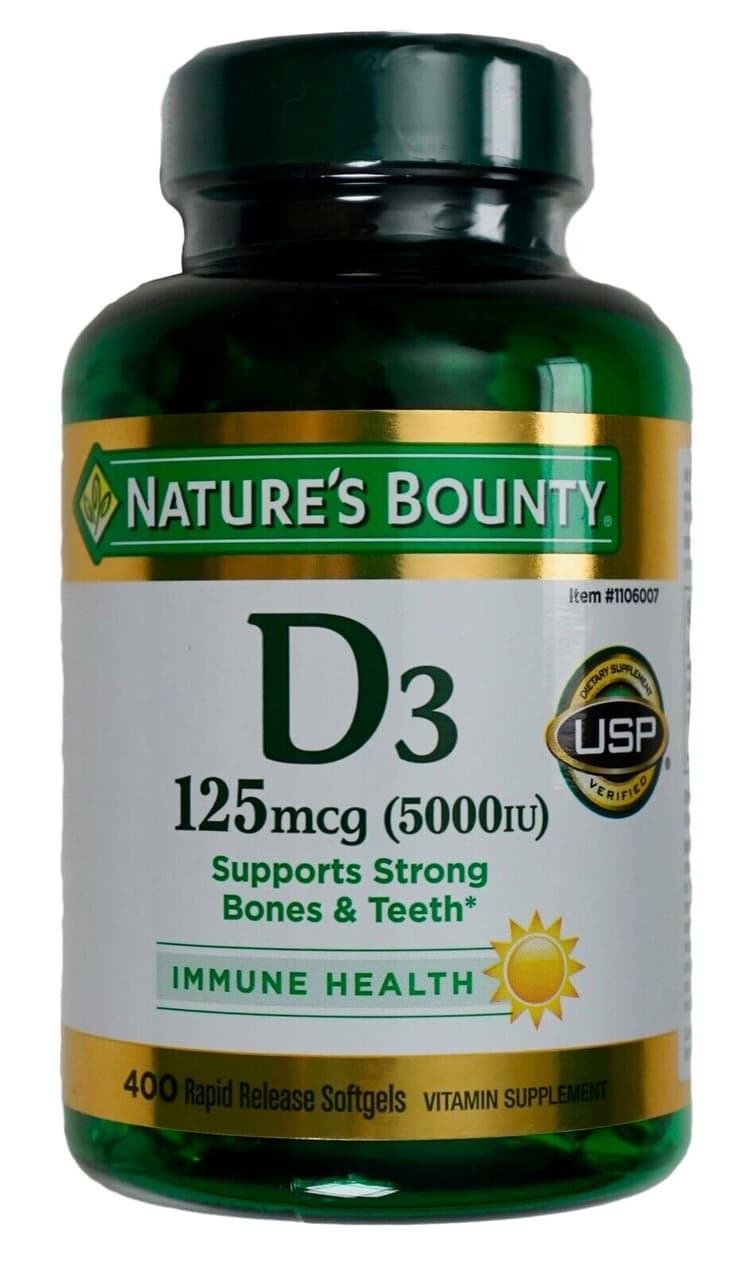 Nature'S Bounty Vitamin D3 125Mcg (5000 Iu) 400 Softgels