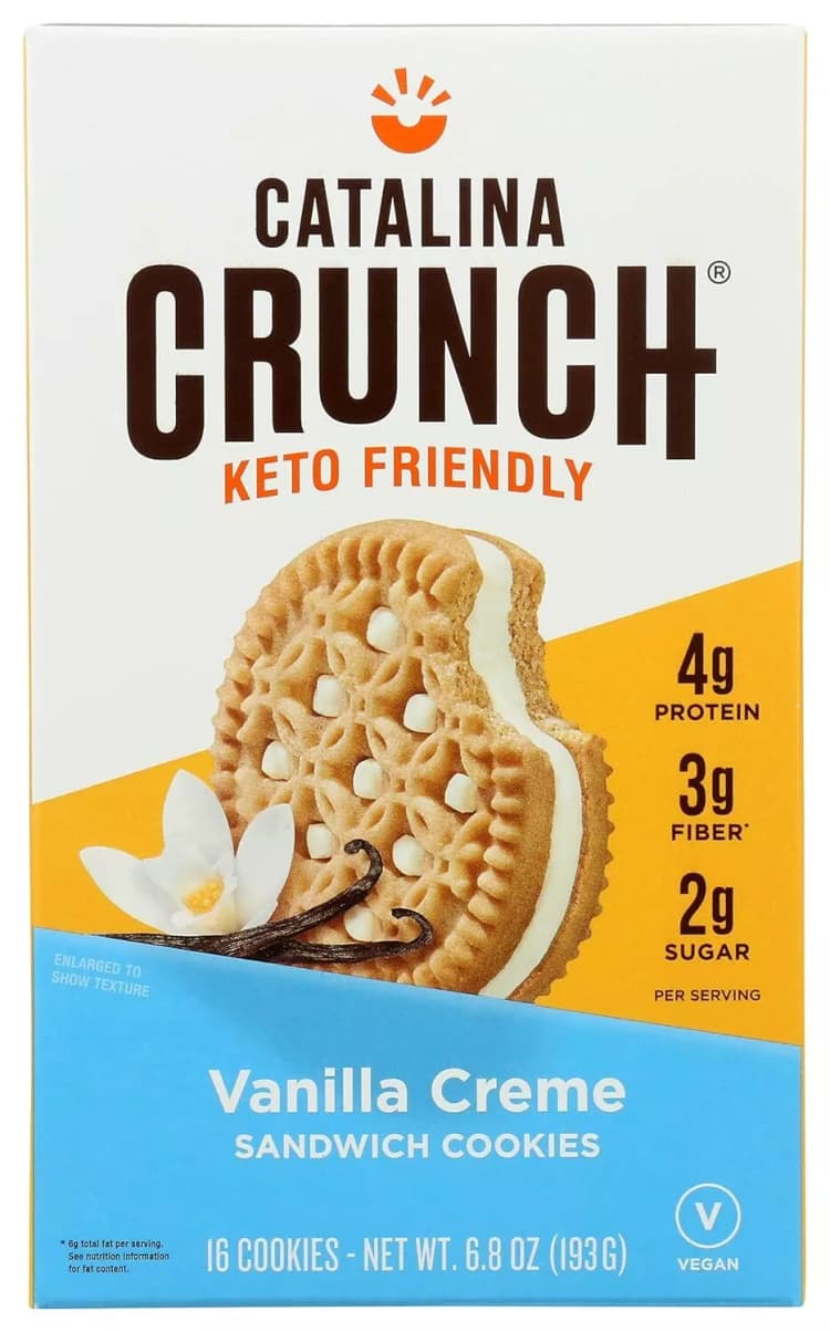 Catalina Crunch Keto Friendly Vanilla Creme Sandwich Cookies