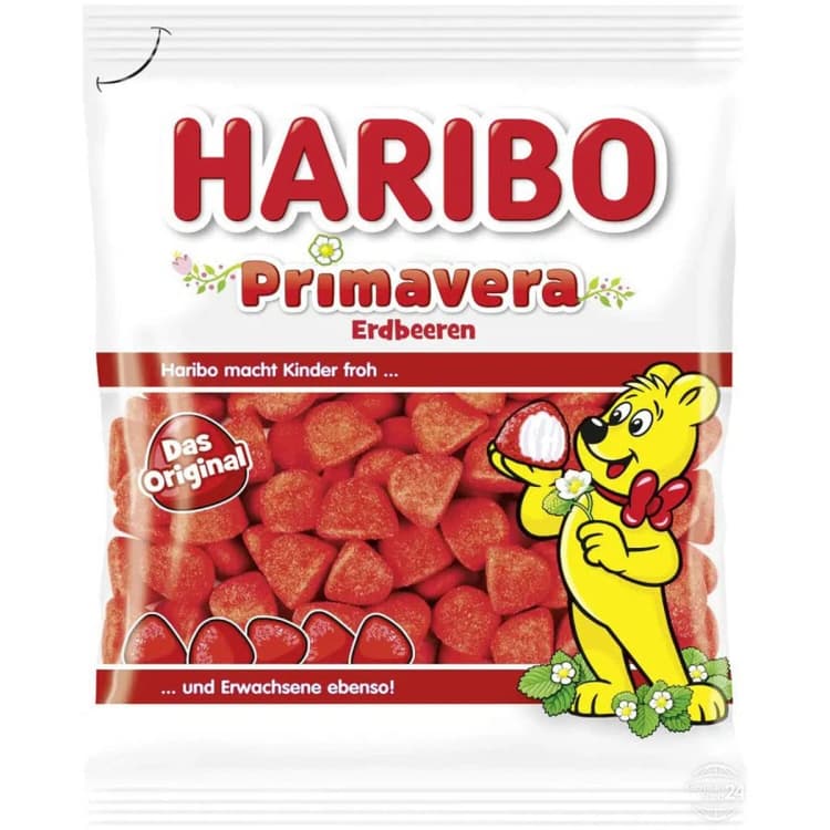 Haribo Primavera Erdbeeren Strawberry Flavor Fruit Gummy Candies