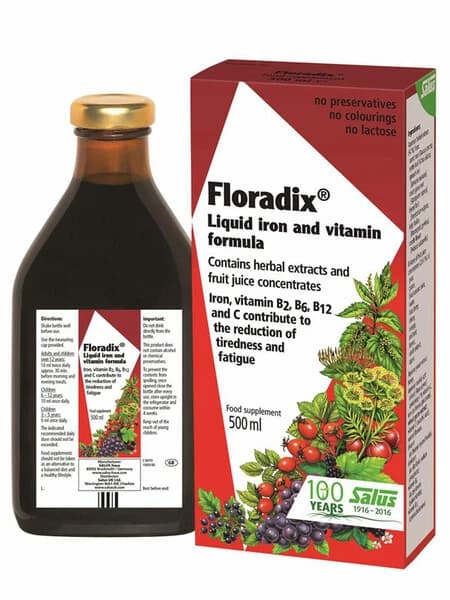 Salus Floradix Liquid Iron And Vitamin Formula, Food Supplement