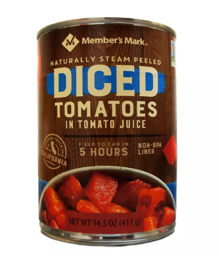 Member'S Mark Naturally Steam Peeled Diced Tomatoes In Tomato Juice
