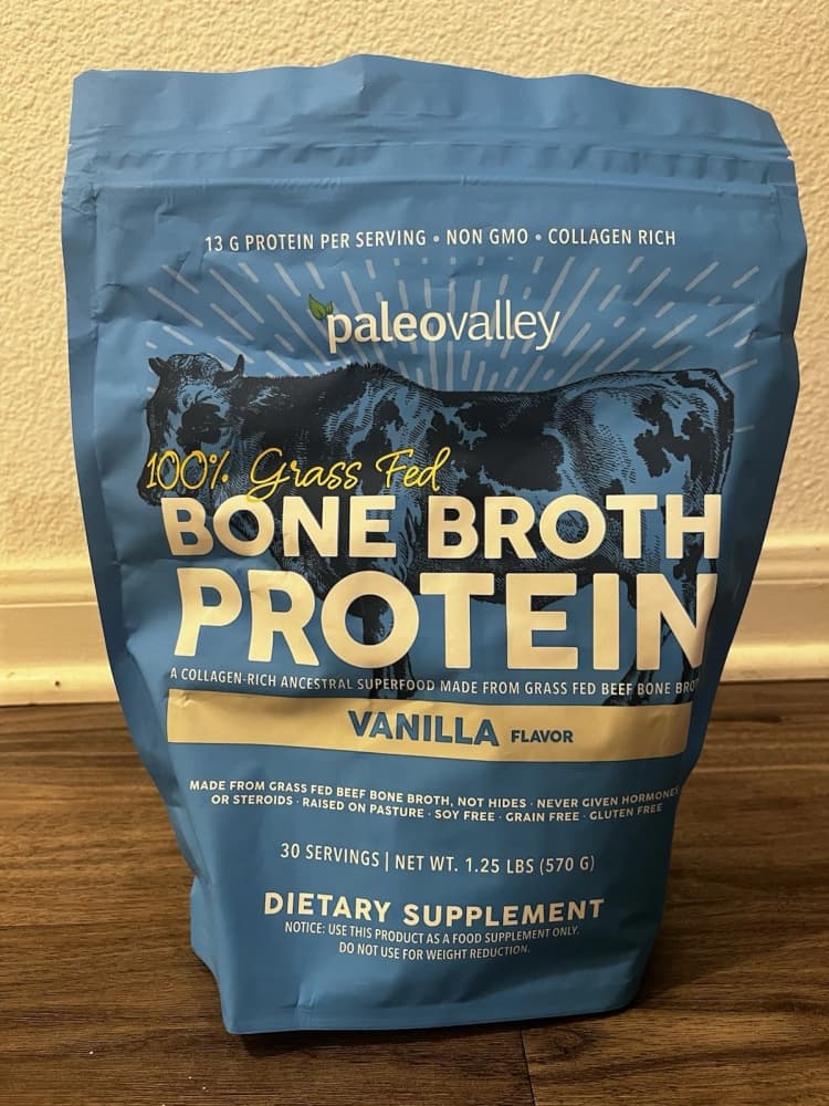 Paleovalley 100% Grass Fed Bone Broth Protein Vanilla Flavor