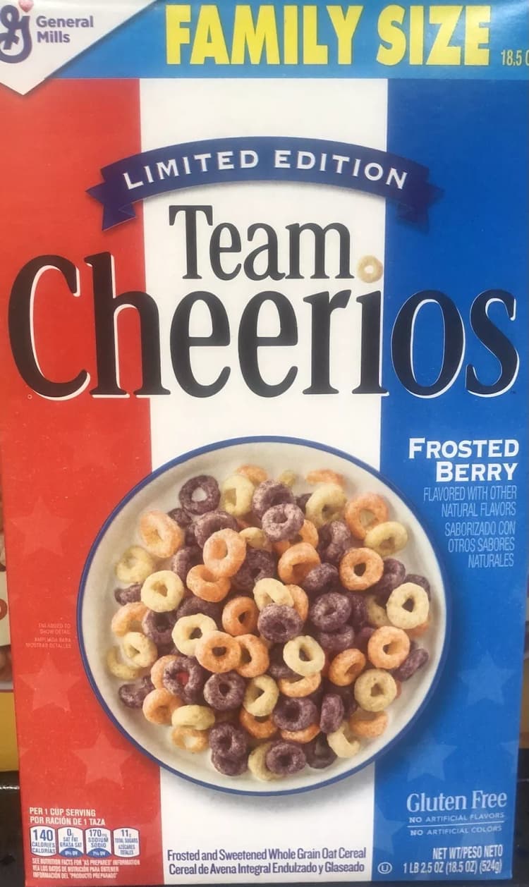 General Mills Team Cheerios Frosted Berry Family Size Cereal