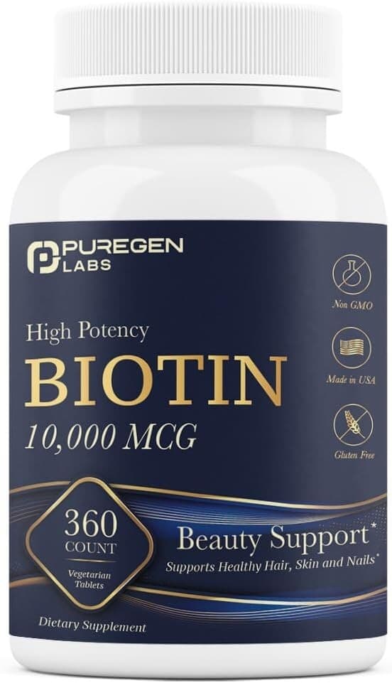 Puregen Labs High Potency Biotin 10,000 Mcg Beauty Support Dietary Supplement