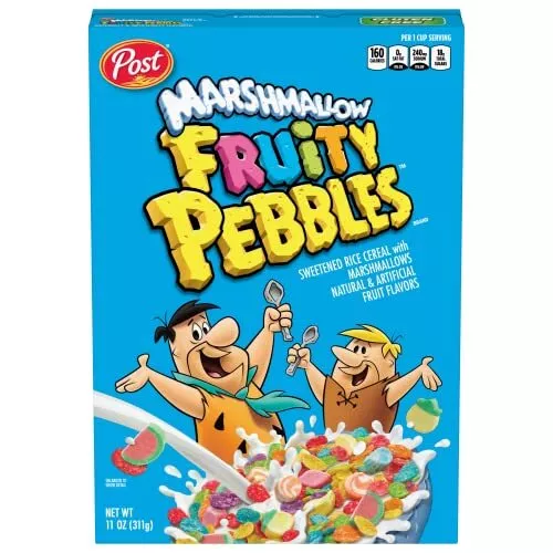 Post Fruity Pebbles Gluten Free Breakfast Cereal With Marshmallows