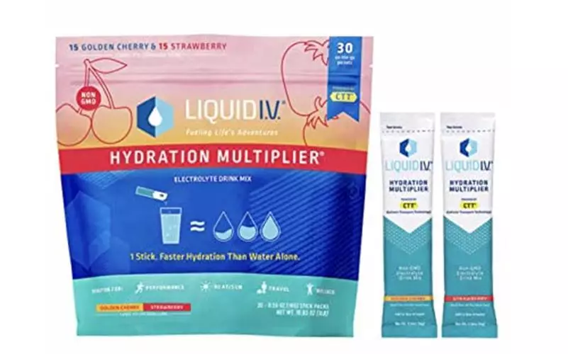 Liquid I.V. Hydration Multiplier Golden Cherry And Strawberry Electrolyte Drink Mix