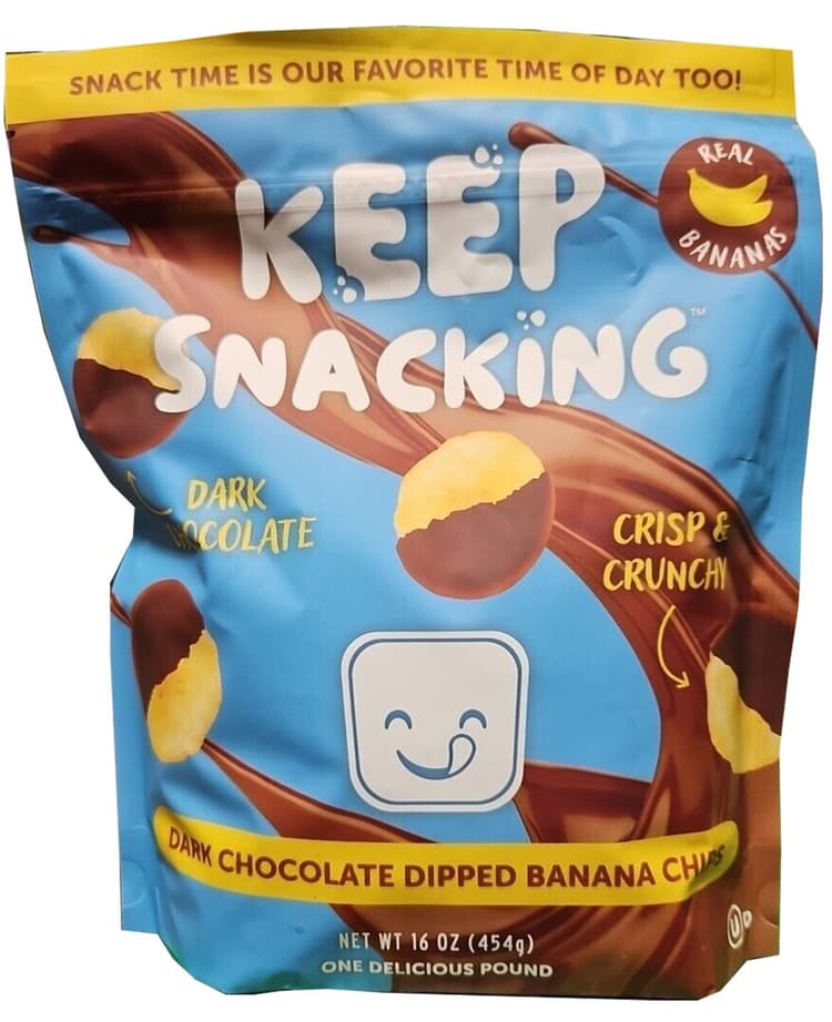 Keep Snacking Dark Chocolate Dipped Banana Chips