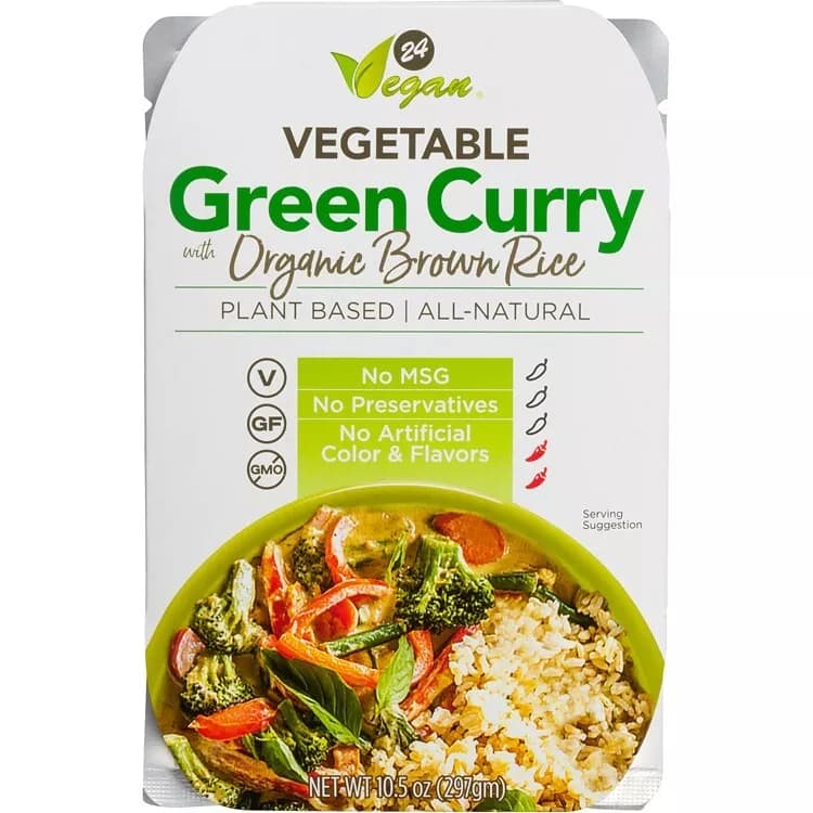 24 Vegan Vegetable Green Curry With Organic Brown Rice