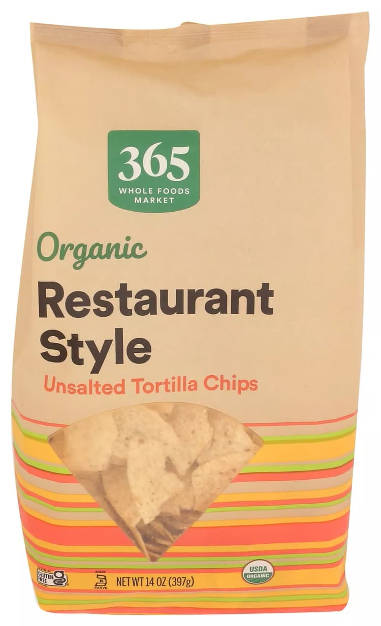 365 By Whole Foods Market Organic Restaurant Style White Corn Tortilla Chips Unsalted