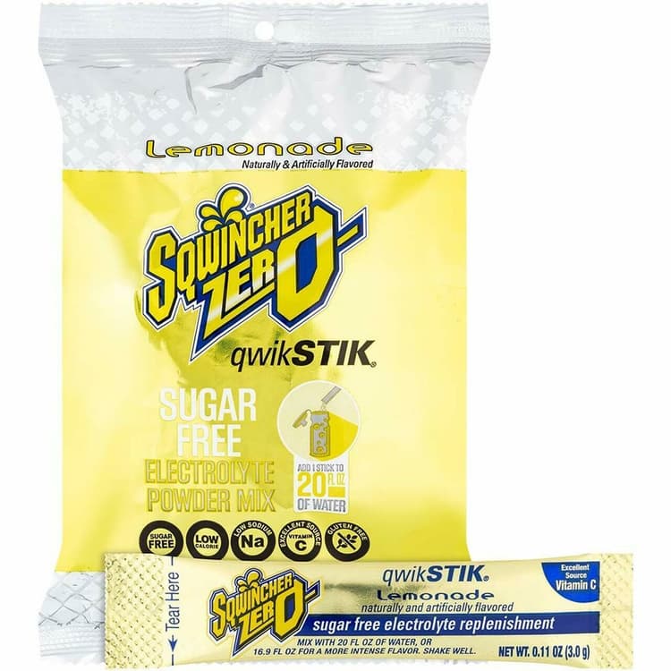 Sqwincher Zero Qwik Stik Lemonade Electrolyte Powder Mix