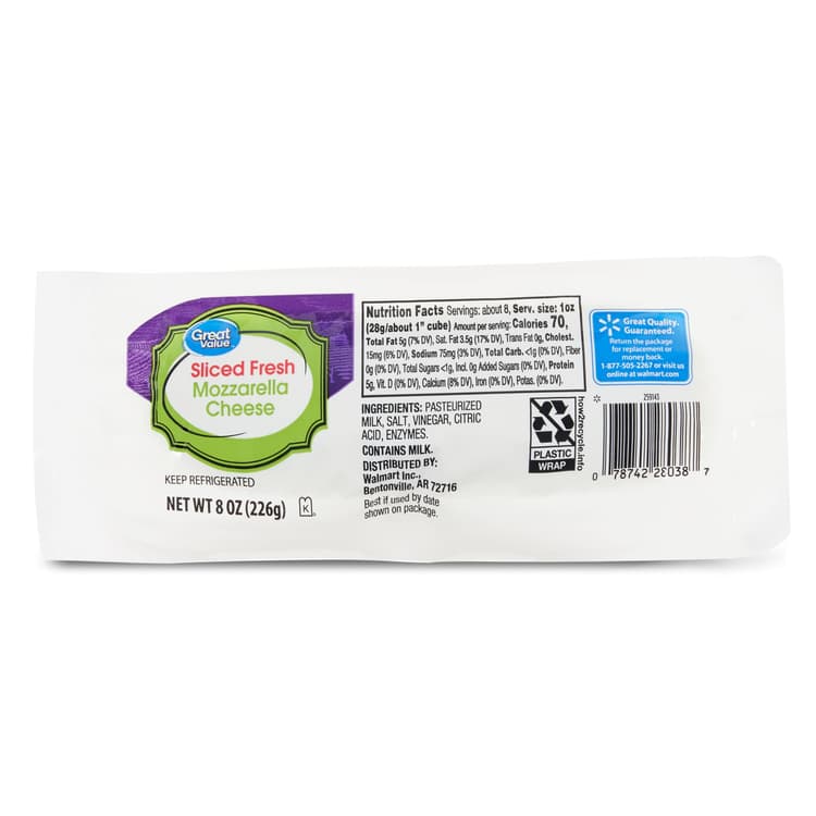 Great Value Sliced Fresh Mozzarella Cheese