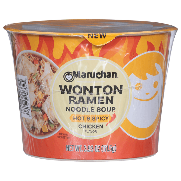 Maruchan Noodle Soup, Wonton Ramen, Hot & Spicy, Chicken Flavor