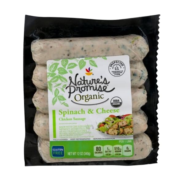 Nature'S Promise Organic Chicken Sausage Spinach & Cheese - Fresh