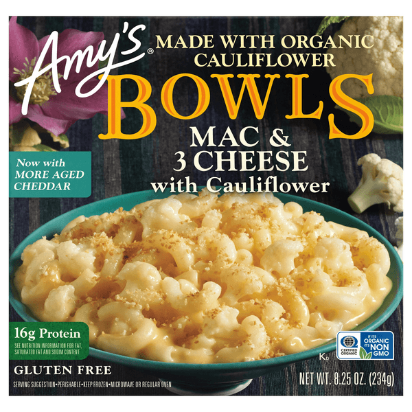 Amy'S Gluten Free Mac & 3 Cheese W/Cauliflower Bowl