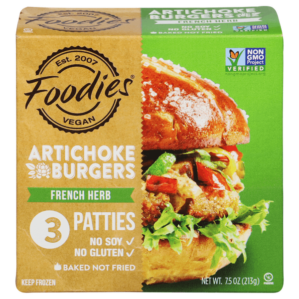 Foodies Gluten Free Vegan French Herb Artichoke Burgers Patties