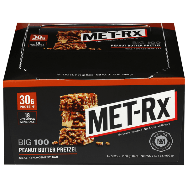 Met-Rx Big 100 Colossal Meal Replacement Bars Peanut Butter Pretzel
