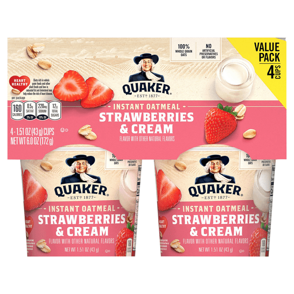 Quaker Instant Oatmeal Strawberries & Cr