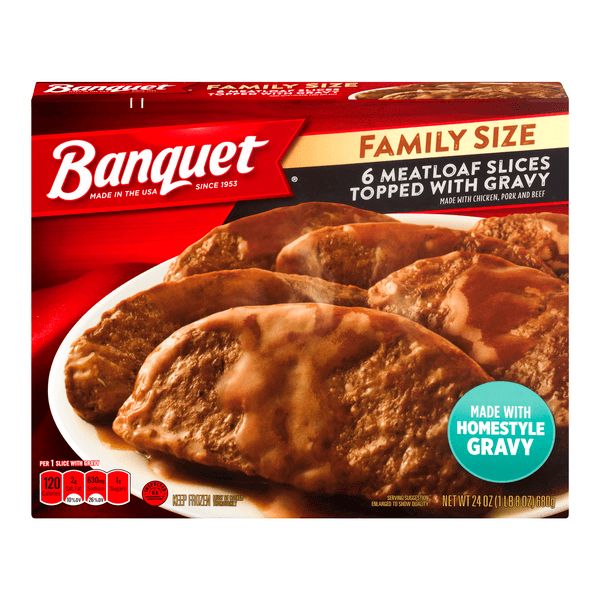 Banquet Meatloaf Slices Topped With Gravy Family Size