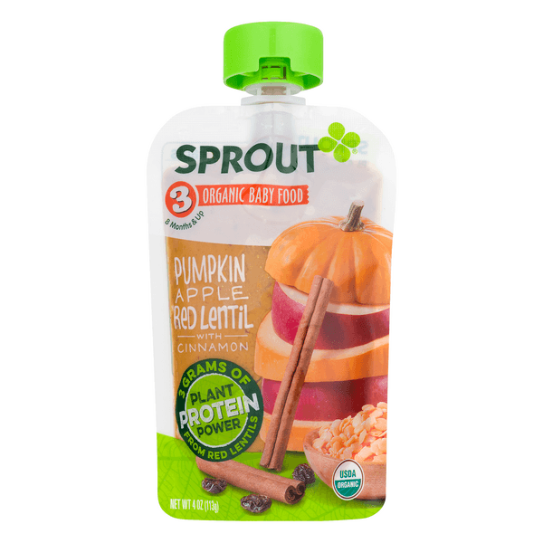 Sprout Baby Food Stage 3 Pumpkin Apple Red Lentil Organic