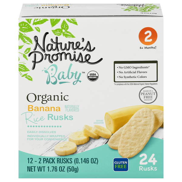 Nature'S Promise Baby Stage 2 Rice Rusks Banana Gluten Free Organic