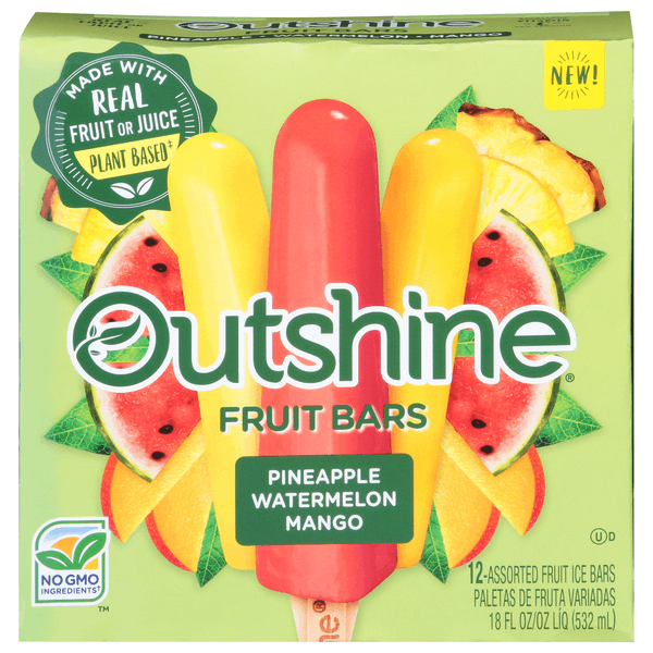 Outshine Fruit Bars, Pineapple, Watermelon, Mango