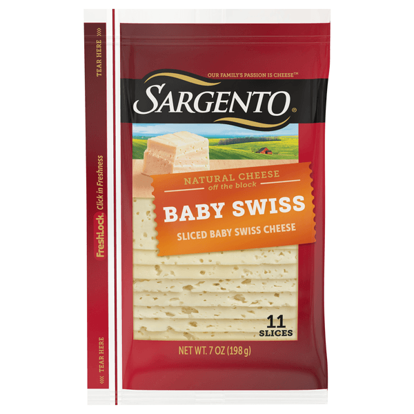 Sargento Natural Baby Swiss Sliced Cheese