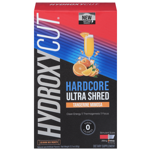 Hydroxycut Hardcore Ultra Shed Drink Mix Packets Tangerine Mimosa