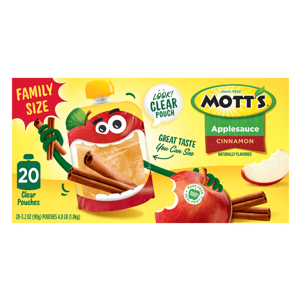 Mott'S Applesauce Pouches Cinnamon Family Size