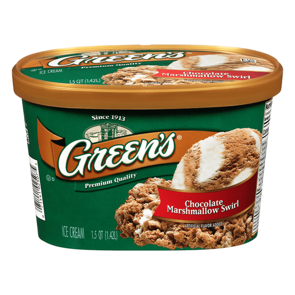 Green'S Premium Quality Ice Cream Chocolate Marshmallow Swirl