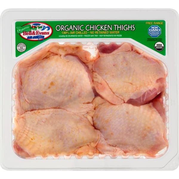 Bell & Evans Air Chilled Organic Free Range Chicken Thighs - Fresh