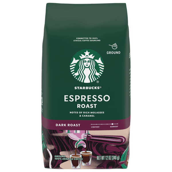 Starbucks Espresso Roast 100% Arabica Dark Roast Ground Coffee Bag