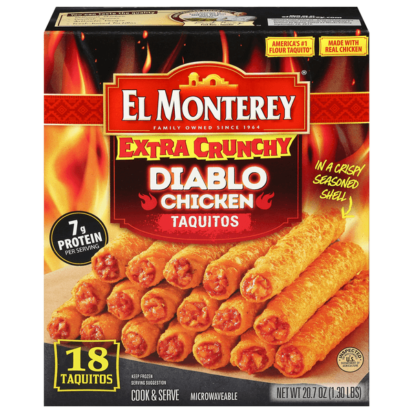 El Monterey Diablo Chicken Extra Crunchy Taquitos