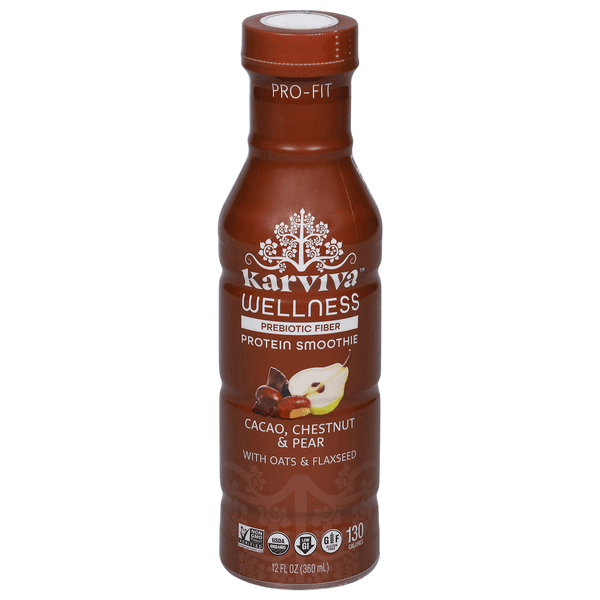 Karviva Wellness Prebiotic Fiber Cacao Chestnut & Pear Protein Smoothie