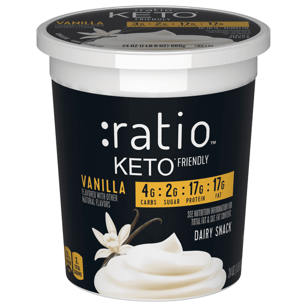 :Ratio Keto Friendly Vanilla Dairy Yogurt Snack