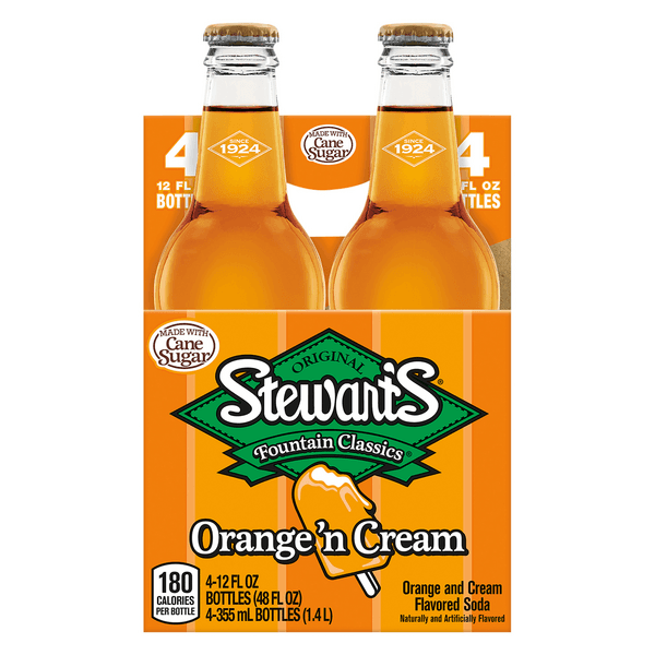 Stewart'S Orange N Cream Made With Sugar Glass Bottles