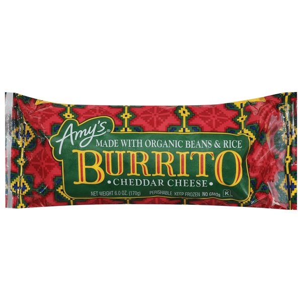 Amy's Kitchen Cheddar Cheese, Bean & Rice Burrito, Non-gmo