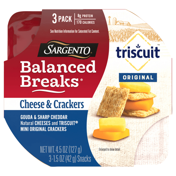 Sargento Balanced Breaks Cheese & Crackers Gouda & Sharp Cheddar And Triscuit Crackers