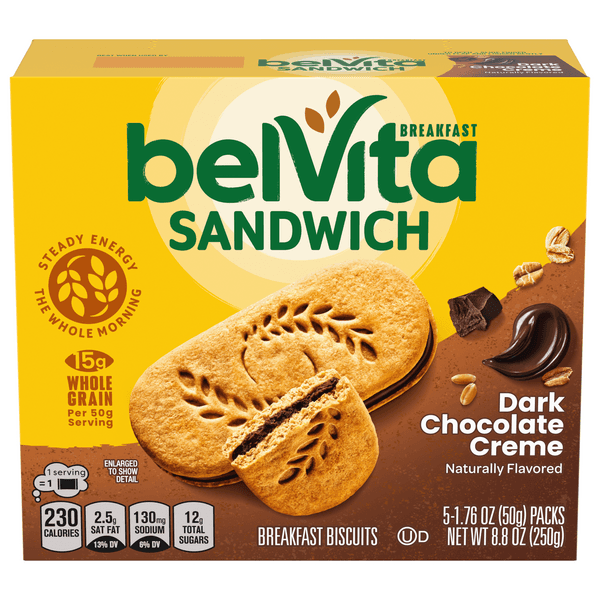 Belvita Breakfast Biscuits Sandwich Dark Chocolate Creme