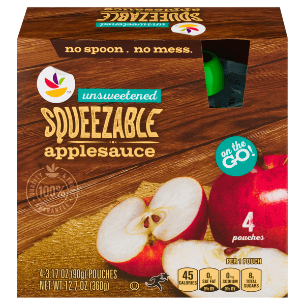 Stop & Shop Squeezable Applesauce Unsweetened