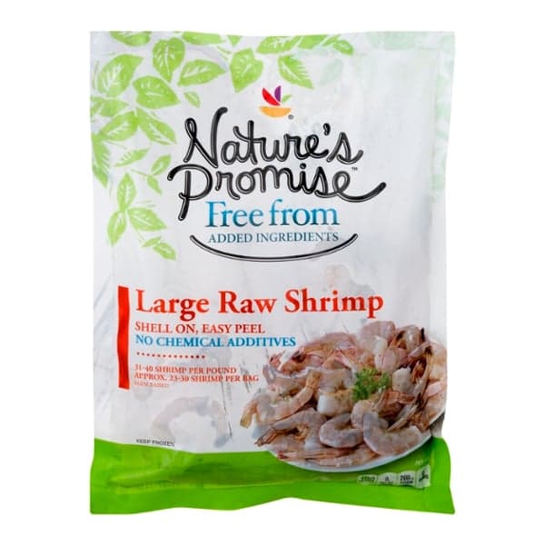 Nature'S Promise Raw Shell-On Peeled Large Shrimp 31- Per