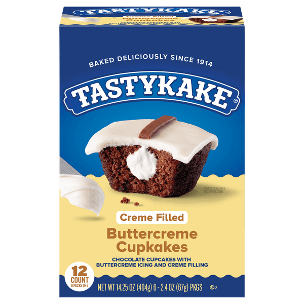 Tastykake Cupcakes Chocolate Cream Filled Buttercream Iced