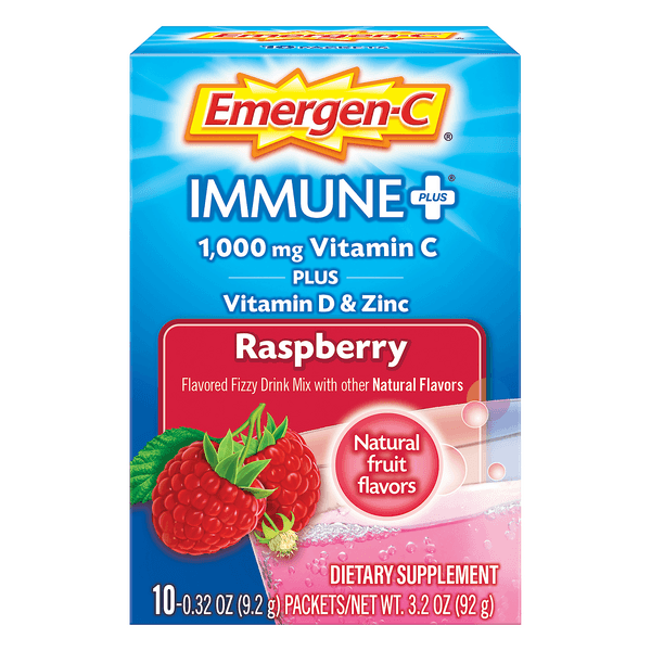 Emergen-C Immune + W/Vitamin D Fizzy Drink Mix Raspberry