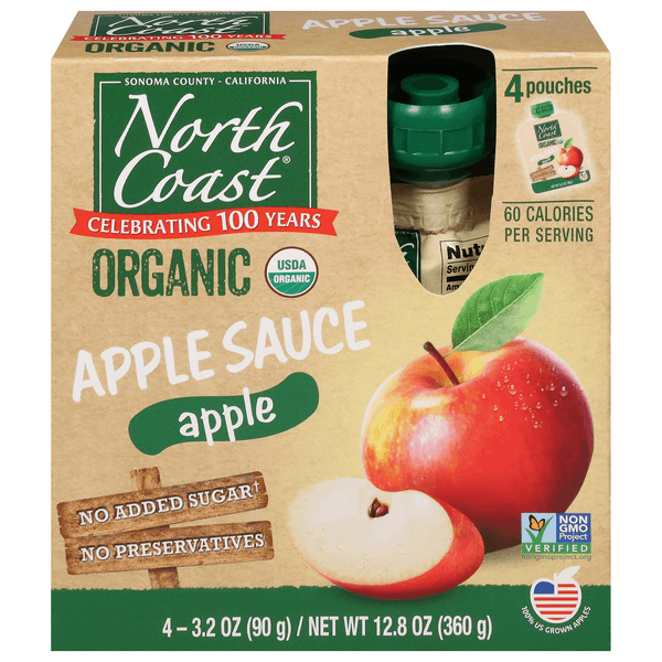 North Coast Organic Apple Sauce Apple Pouches