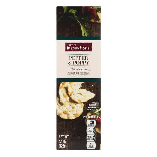 Taste Of Inspirations Water Crackers Pepper & Poppy